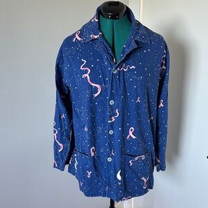 Navy Pink Ribbon Short Sleep Shirt